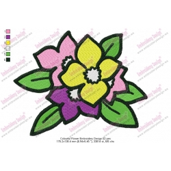 Colourful Flower Embroidery Design 02